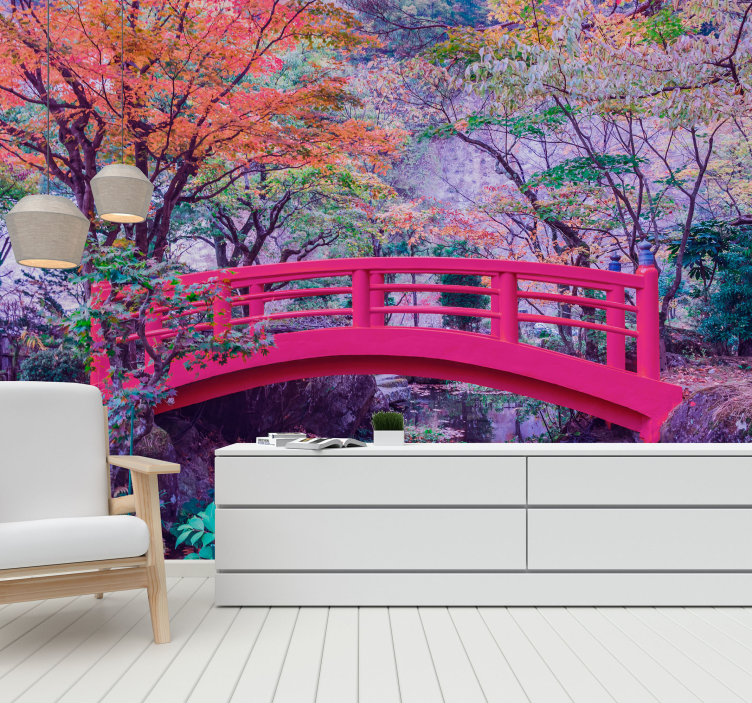 Forest wall mural tranquil garden archway - TenStickers
