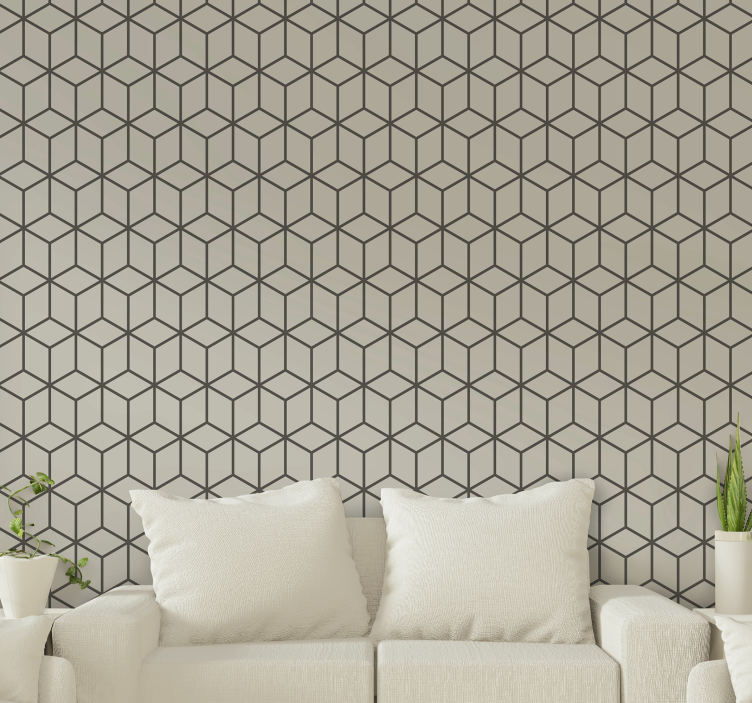 Geometric Cube Pattern texture wall mural - TenStickers