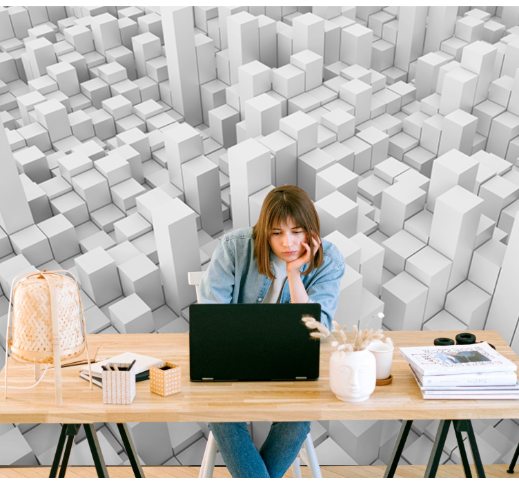 Geometric Mono Structures abstract wall mural - TenStickers