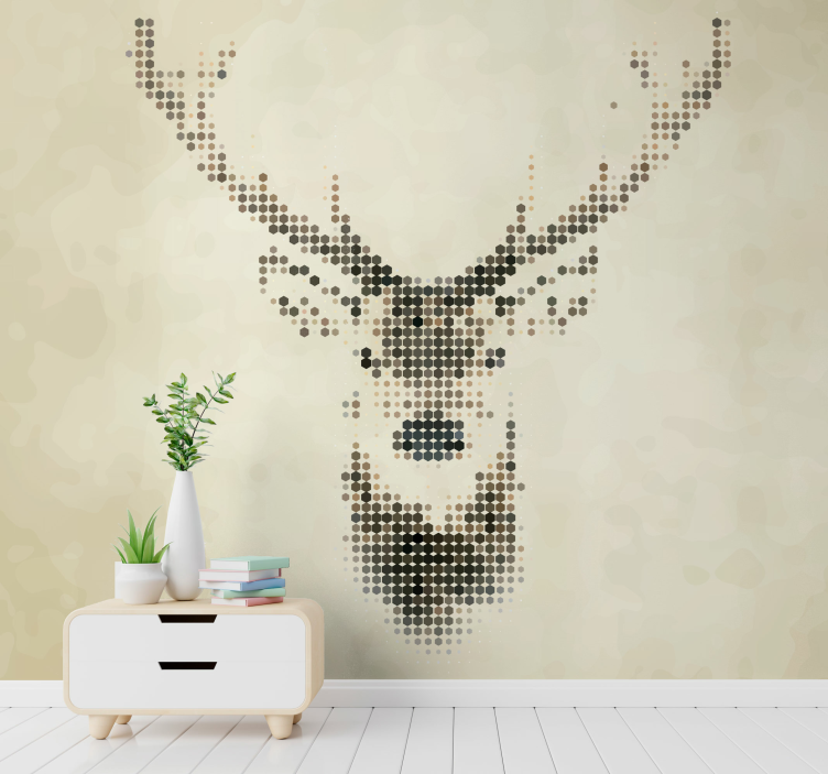 Geometric Stag wall mural - TenStickers
