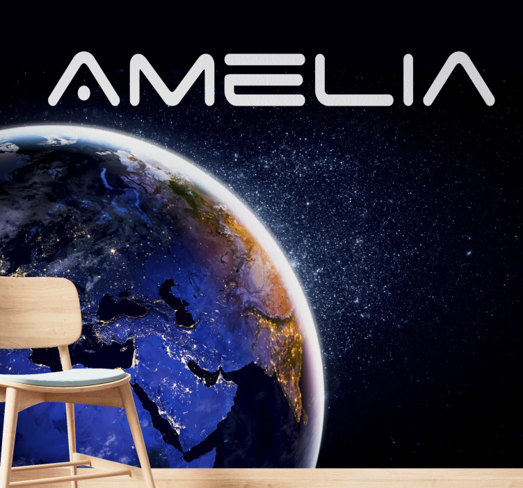 Globe and Stars space mural - TenStickers