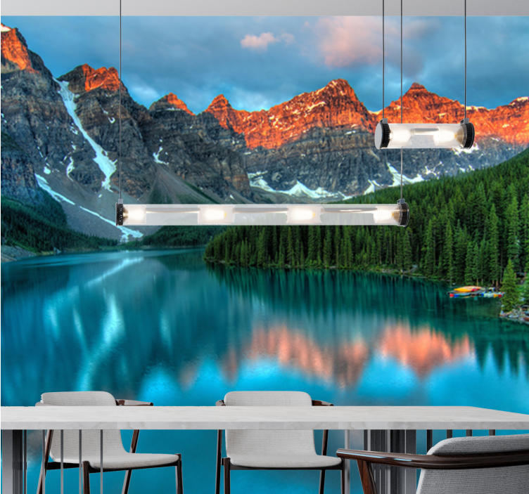 Grand mountain echoes landscape mural wallpaper - TenStickers
