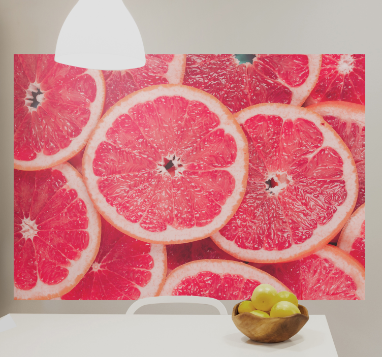 Grapefruit Slices flower mural Grapefruit Slices flower mural - TenStickers