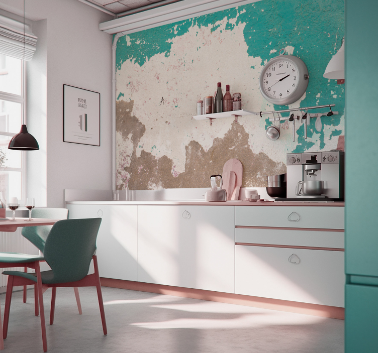 Grunge-Stripped Wall wall mural - TenStickers