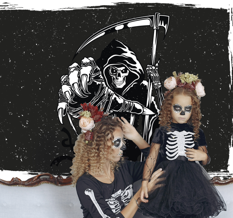 Halloween mural grim reaper artwork - TenStickers