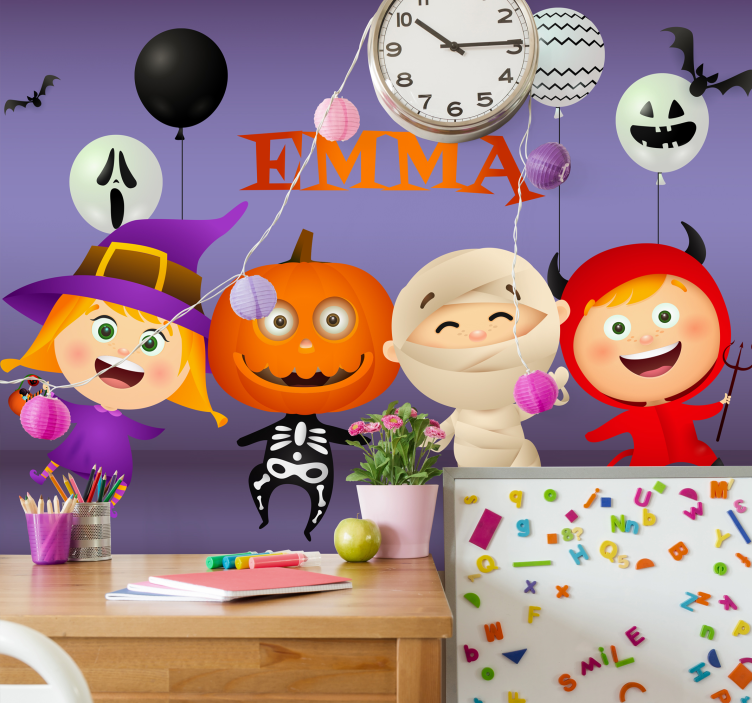 Halloween mural spooky fun pals - TenStickers