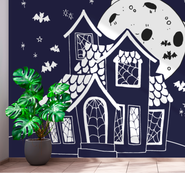 Halloween mural spooky haunted house decor - TenStickers