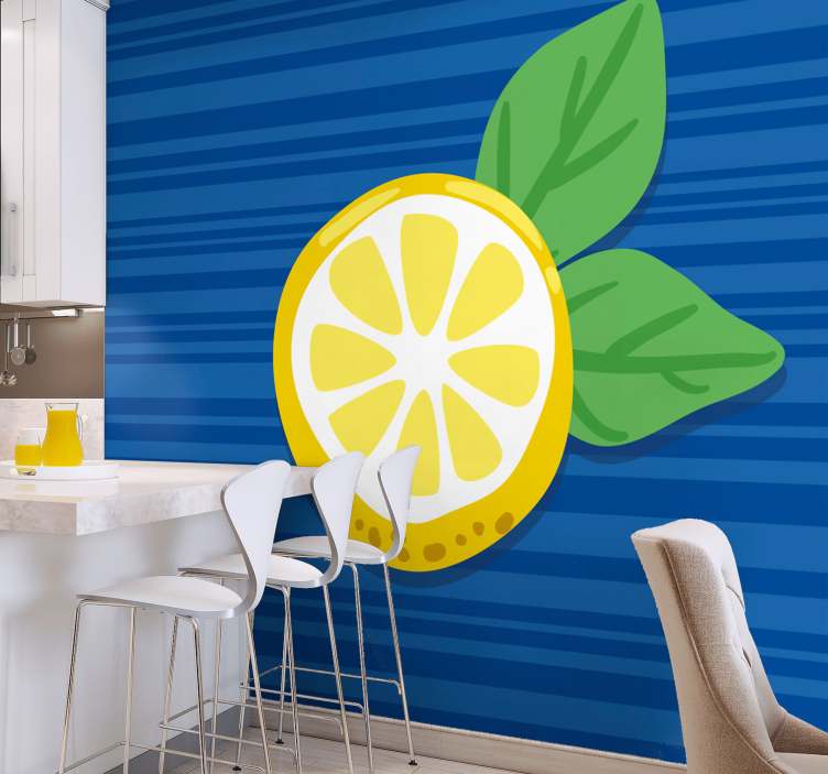 Hand draw lemons kitchen wall mural - TenStickers