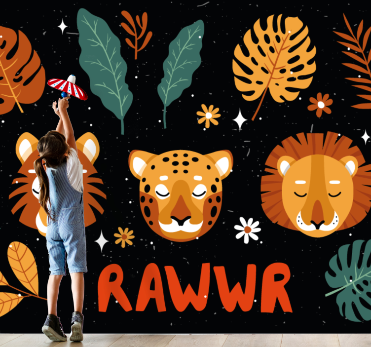 Happy colorful jungle Kids wall Murals - TenStickers