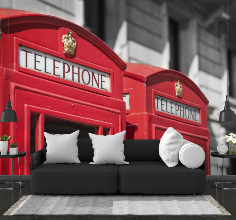 Iconic Red Phone Boxes london wall mural - TenStickers