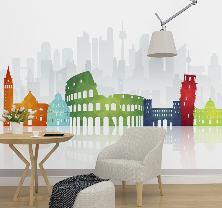 Italian Skyline modern wall mural - TenStickers