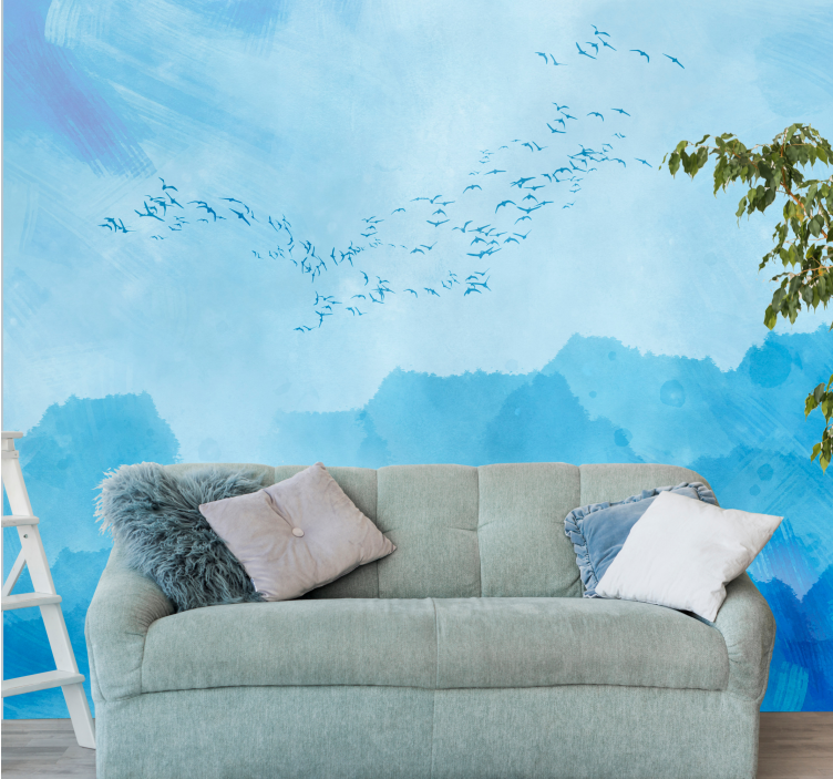 Japanese Birds wall mural - TenStickers