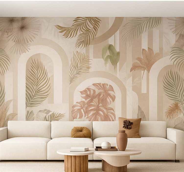 Jungle arches design mural for living room - TenStickers