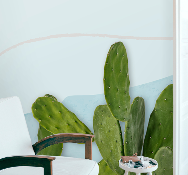 Kawaii Style shapes with cactus Wall Murals - TenStickers