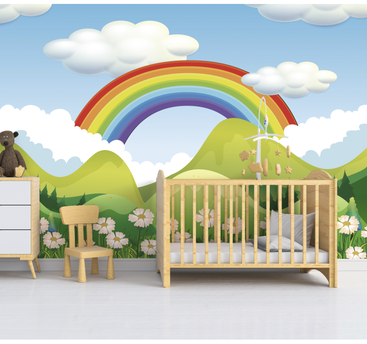 Children´s Wall Murals rainbow above the nature - TenStickers
