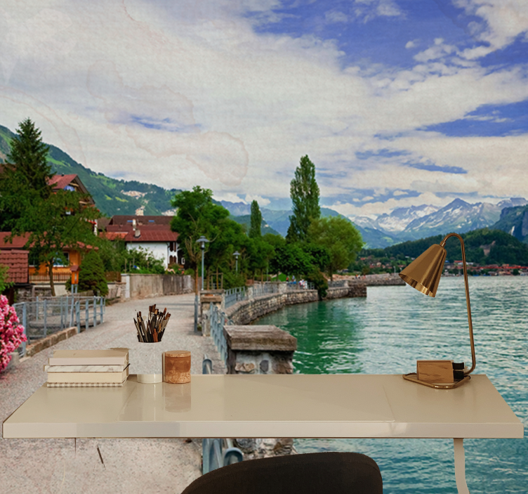 Lake view of Bern wall mural - TenStickers