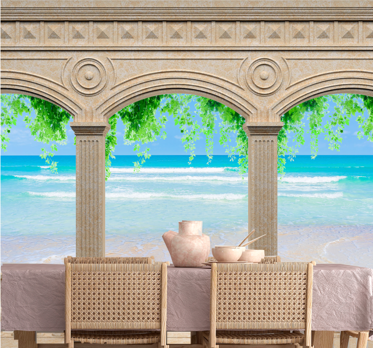 Landscape mural wallpaper coastal arch view - TenStickers