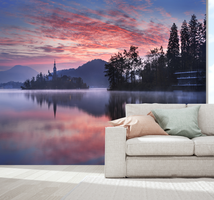 Landscape mural wallpaper lake bled serenity - TenStickers