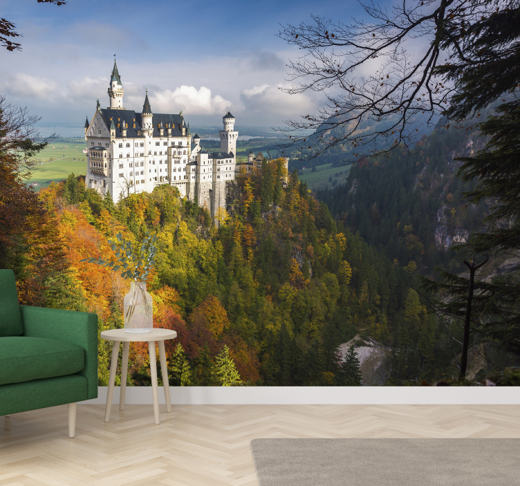 Landscape mural wallpaper majestic castle view - TenStickers