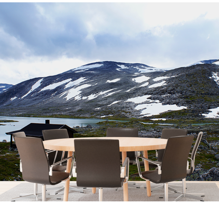 Landscape mural wallpaper mountain lake escape - TenStickers