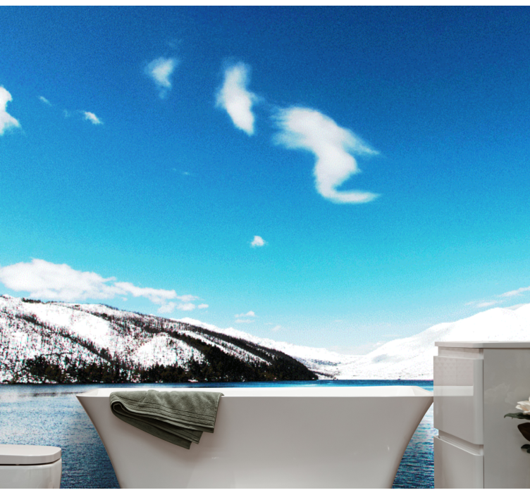 Landscape mural wallpaper snow-capped mountains - TenStickers