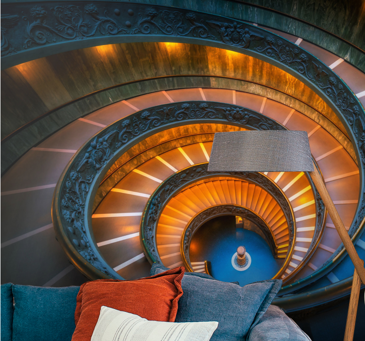 Landscape mural wallpaper spiral staircase light - TenStickers