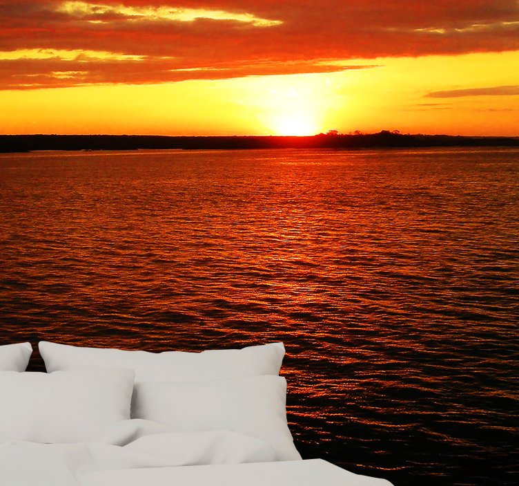 Landscape mural wallpaper twilight above the ocean - TenStickers