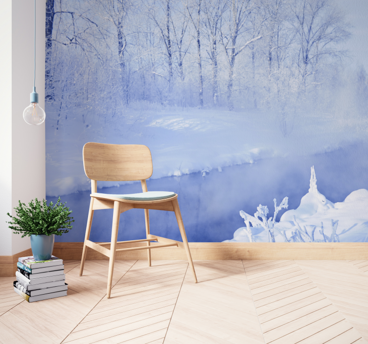 Landscape mural wallpaper winter landscape serenity - TenStickers
