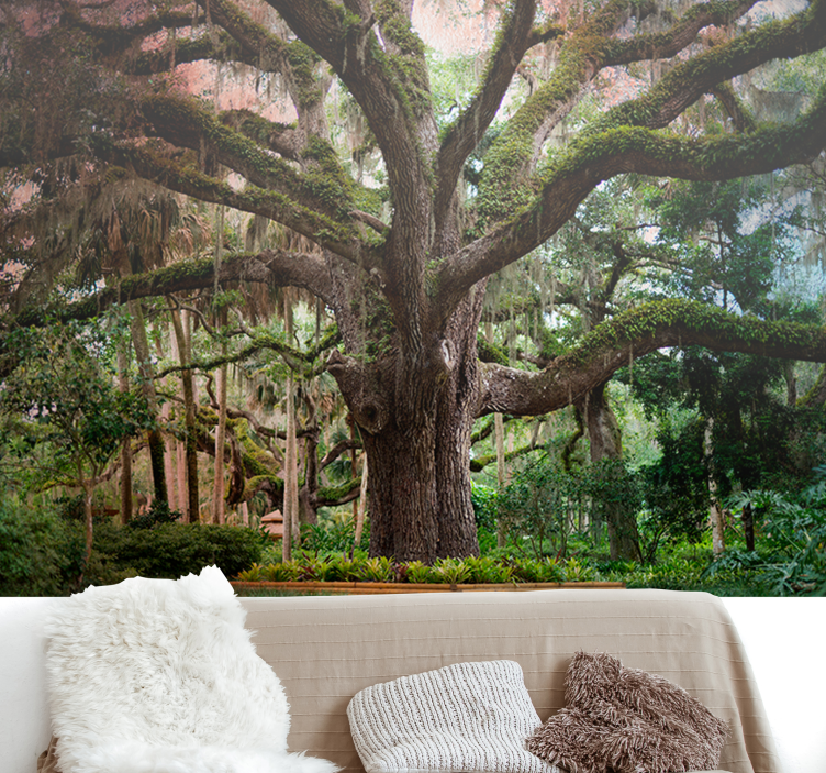 Large beautiful tree living room wall mural - TenStickers