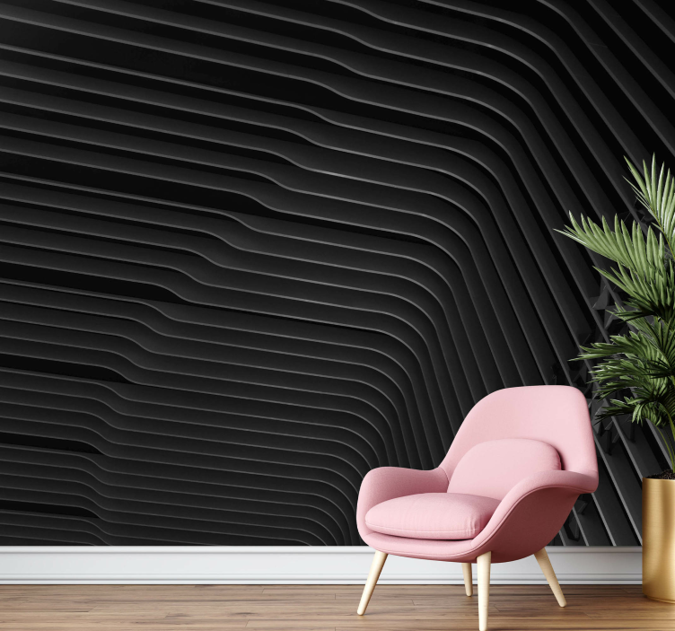 Layered Curved Patterns abstract wall mural - TenStickers