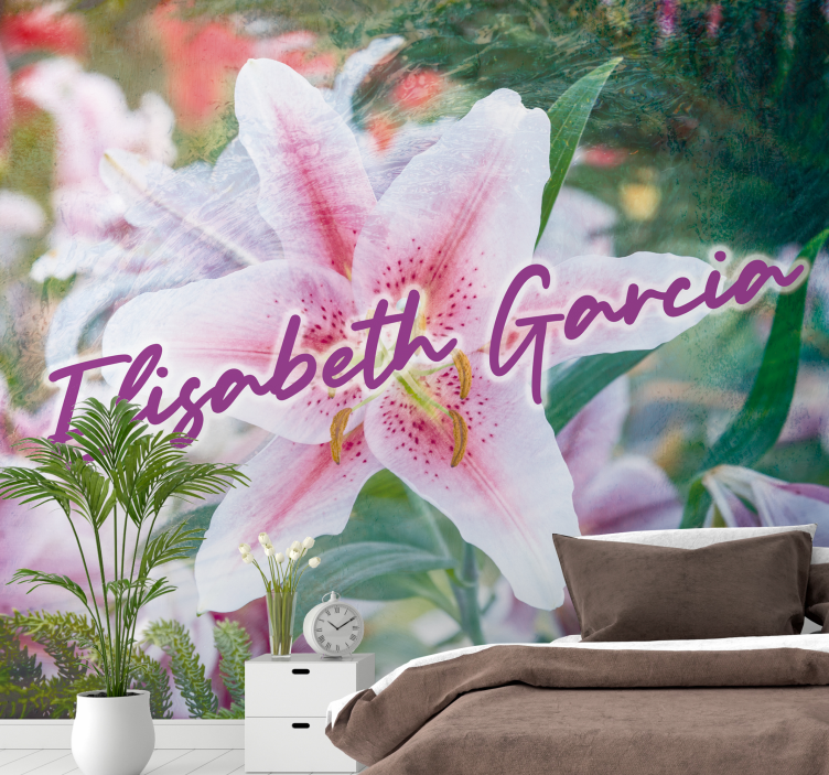 Customisable 3D lily wall mural - TenStickers