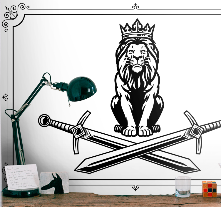 Lion mural majestic lion icon - TenStickers
