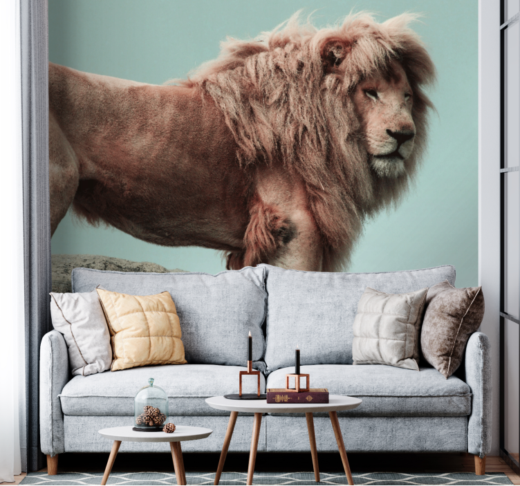 Lion mural majestic lion pose - TenStickers