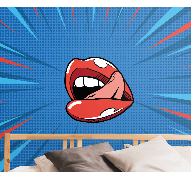 Lively mouth pop graffiti wall mural - TenStickers