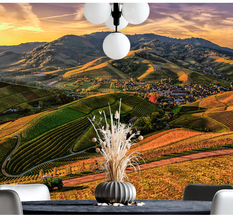 Lush Vineyard View landscape mural wallpaper - TenStickers