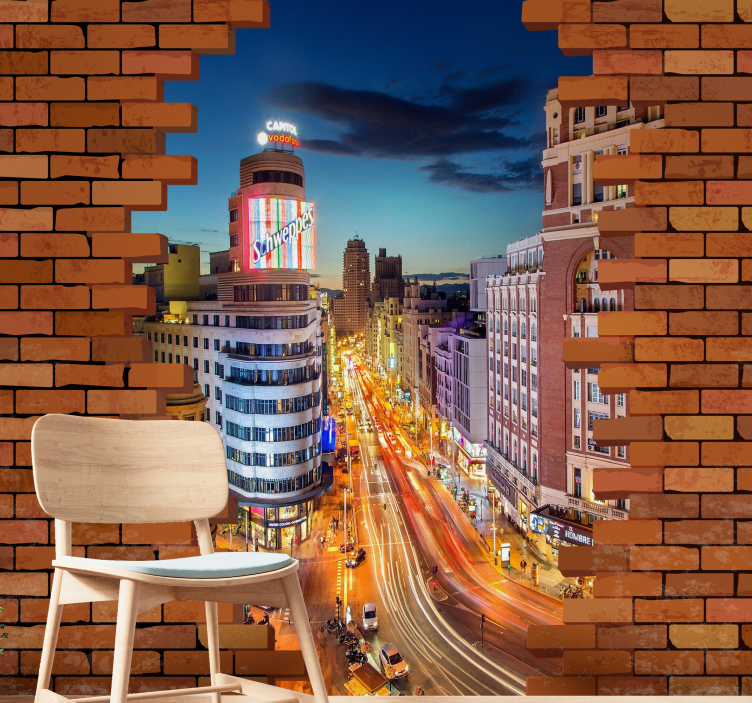 Madrid wall mural madrid cityscape at twilight - TenStickers