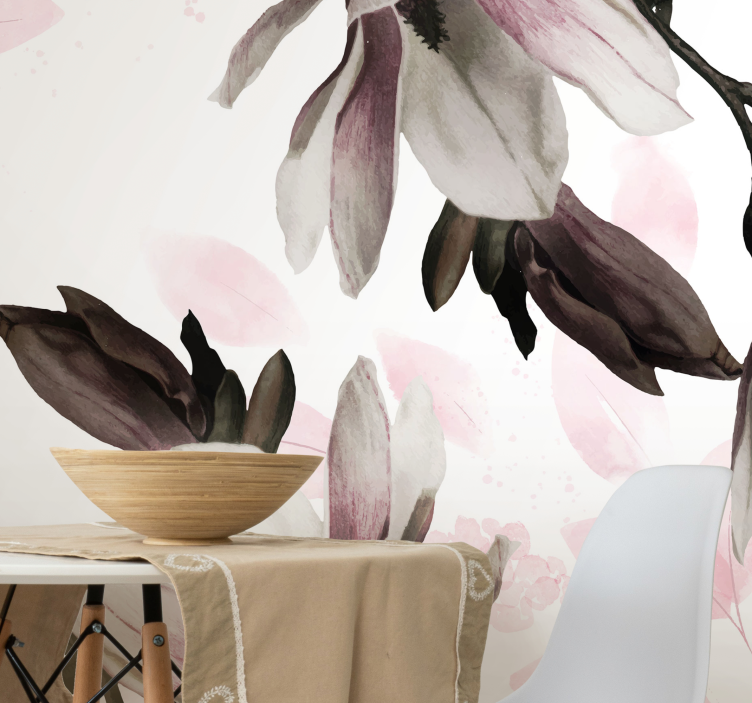 Magnolia wall mural elegant magnolia blossoms - TenStickers