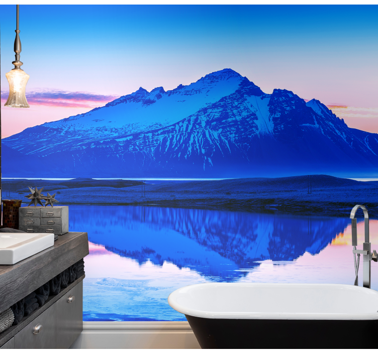 Majestic frozen peaks landscape mural wallpaper - TenStickers