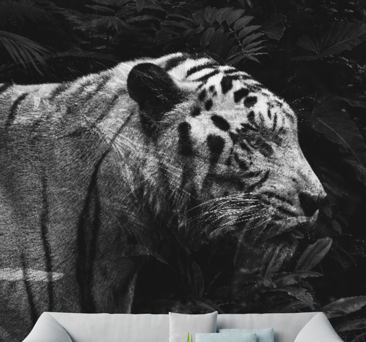 Majestic White Tiger animal wall mural - TenStickers