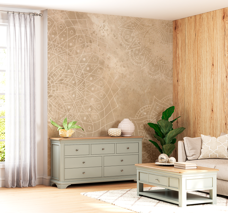 mandalas vintage living room wall mural - TenStickers