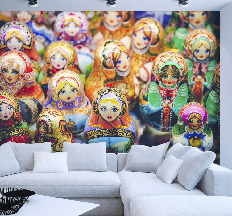 Beautiful matrioska wall mural - TenStickers