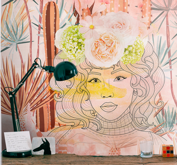 Modern Bohemian art heavily meditated mural - TenStickers