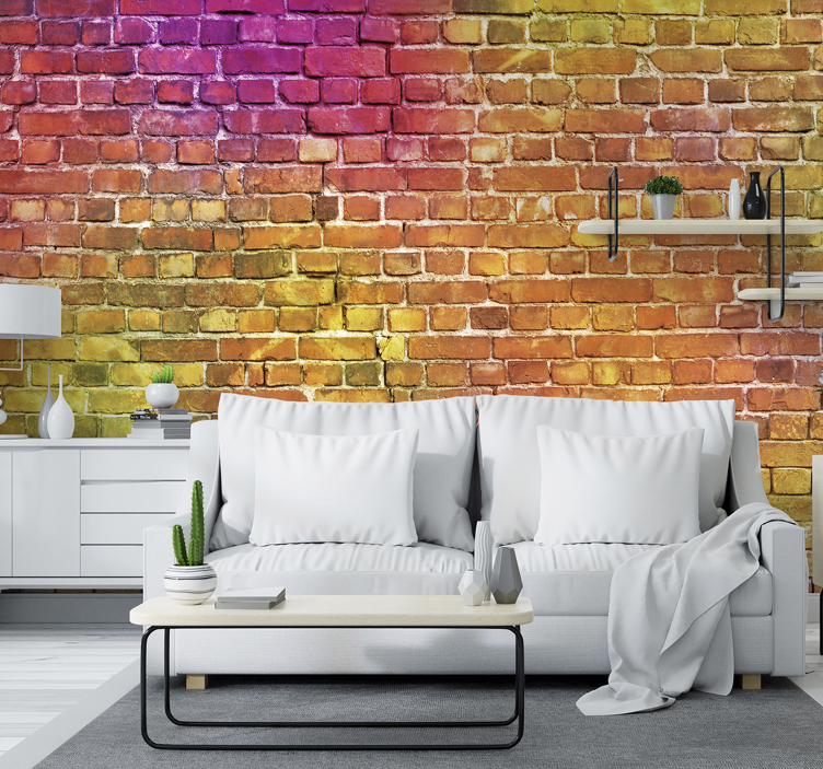 Modern painted brick art wall mural - TenStickers