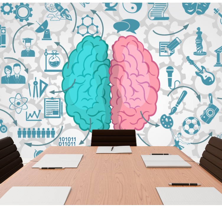 Modern wall mural inspired by creative brain concept - TenStickers