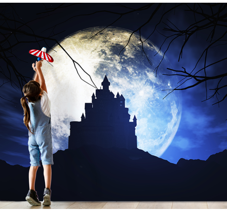 Moonlit Castle fantasy wall mural - TenStickers