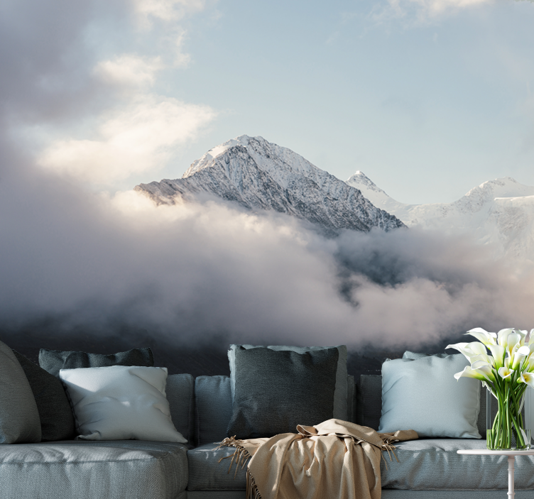 Mountain wall mural grand frosty peaks - TenStickers