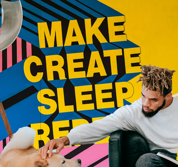 Mural quote live a creative life - TenStickers