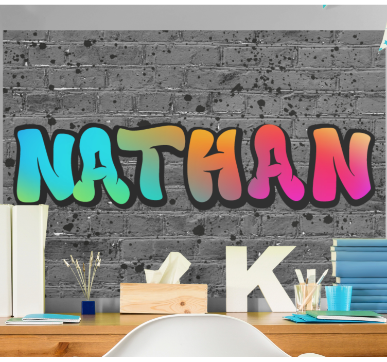 Mural quote vibrant name art - TenStickers