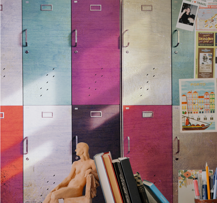 Music mural colorful locker doors - TenStickers