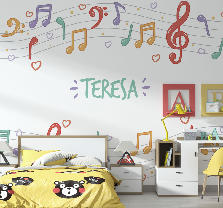 Music mural melody of musical notes - TenStickers